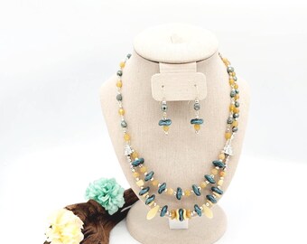 Sand by the Sea Necklace and Earrings