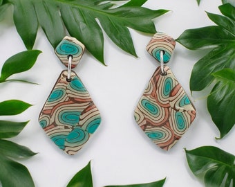 Round and Round Polymer Clay Earrings