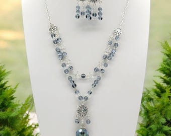 Rain Drop Necklace and Earrings
