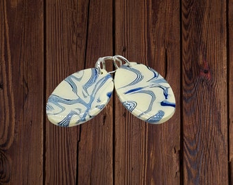 Oval Polymer Clay Earring Pendant Set