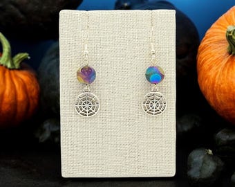 Mystical Web Halloween Earrings