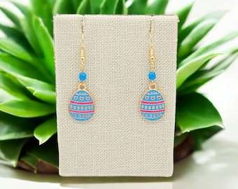Easter Egg Earrings Blue