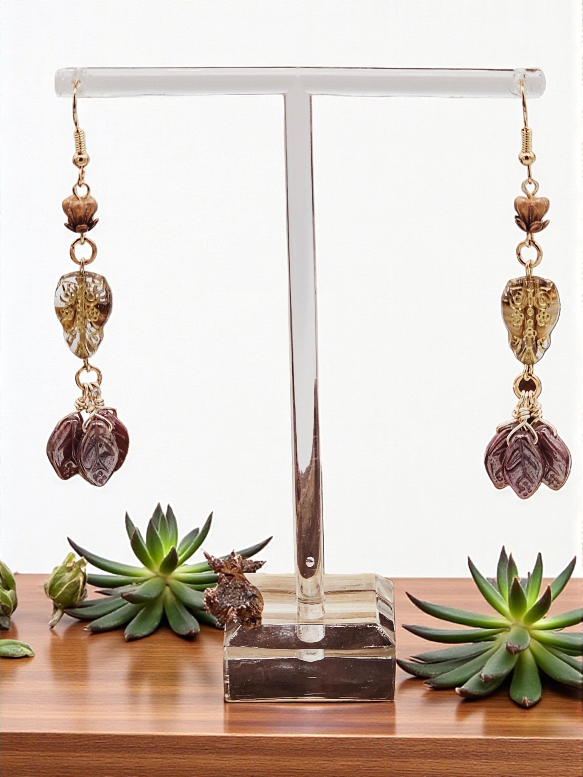 Owls In The Leaves Earrings