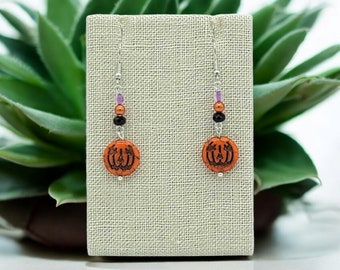 Jack o' lantern Halloween Earrings Pumpkin Earrings