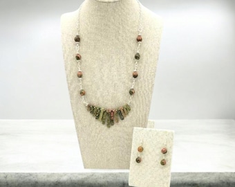 Serene Unakite Gemstone Jewelry Set