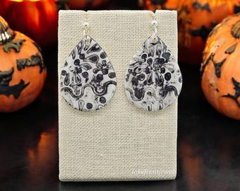 Lacy Spooky Polymer Clay Earrings