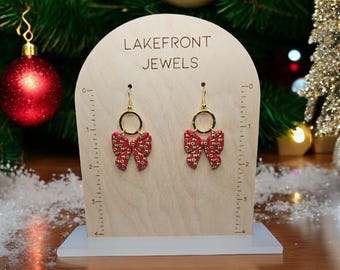 Ho Ho Ho Christmas Bow Earrings