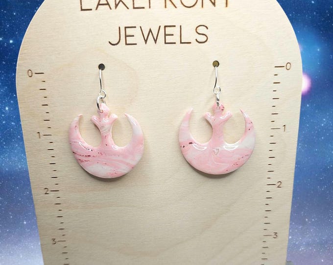 Featured listing image: Star Wars Rebel Alliance Pretty in Pink Polymer Clay Earrings