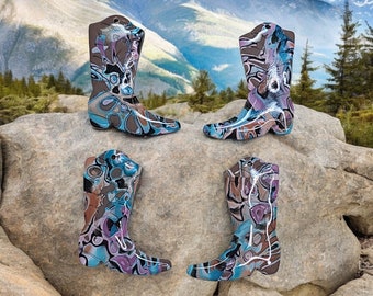 Prairie Sunset Boot Pair Polymer Clay DIY Jewelry Pieces