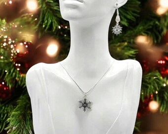 Snowflake Necklace and Earrings
