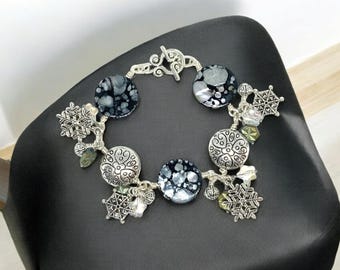 Snowflakes At Night Bracelet