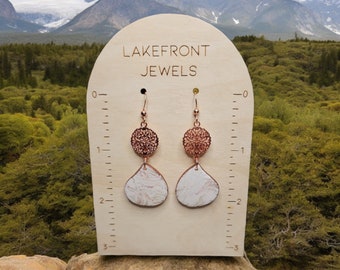 Enchanting Rose Gold Elegance Polymer Clay Earrings