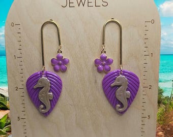 Ocean Dream Seahorse Polymer Clay Earrings