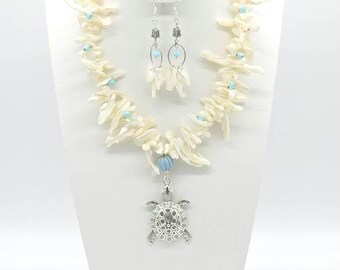 Sea Life Necklace and Earring Set