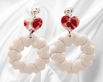 Circle of Hearts Polymer Clay Earrings