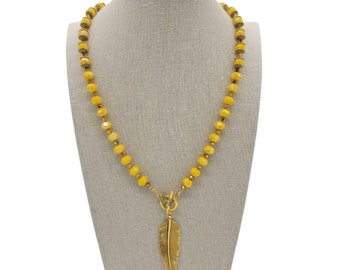 Golden Feather Necklace