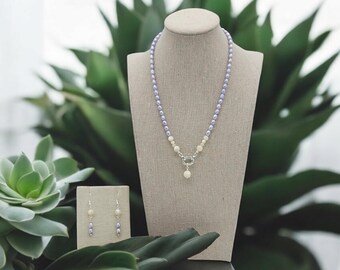 Violets by the Sea Necklace and Earring Set