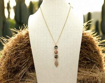 Gilded Nature Polymer Clay Pendant Necklace