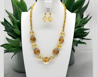 Golden Sunshine Necklace and Earrings