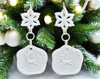 Snowflake Reindeer Earrings