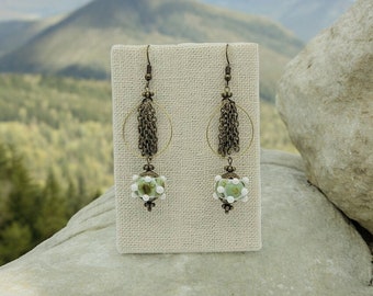 Brass and Glass Earrings