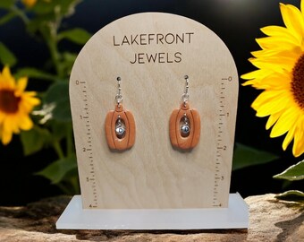 Pumpkin Initial Earrings