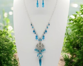 Fantasy in Blue Necklace and Earring Set