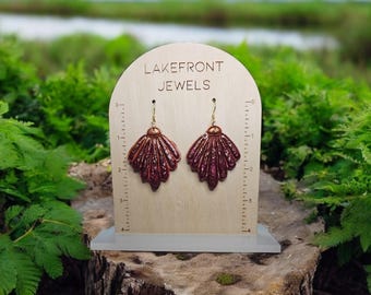 Copper Wine Flame Flower Earrings