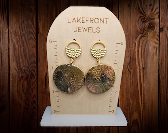 Gilded Ammonite Polymer Clay Earrings