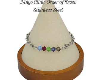 Stainless Steel Mayo Clinic Phlebotomy Order of Draw Bracelet