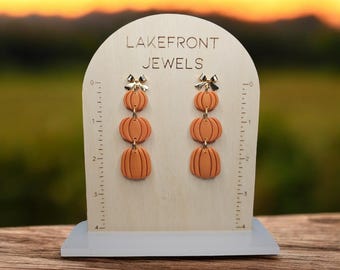 Harvest Bow Pumpkin Earrings