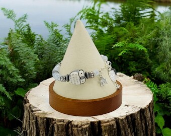 Gray Hoot Owl Bracelet