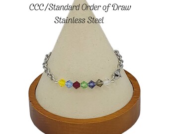 Stainless Steel CCC / Standard Phlebotomy Order of Draw Bracelet