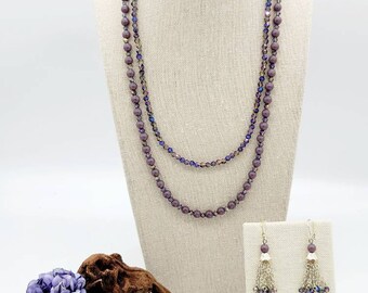 Purple Fusion Necklace and Earring Set