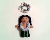 Miniature Felt UNIdolls - Cute - Unique - Hawaiian - Hand stitched - Companion - OOAK - Plush - Gift Ideas - sewheartfeltshop