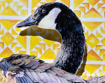 Wild Goose Chase Pop-Up card for Quilters and Bird Enthusiasts