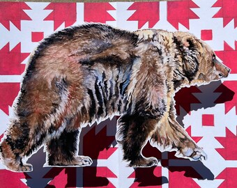 Bears Paw Pop-Up card for Quilters and Animal Enthusiasts