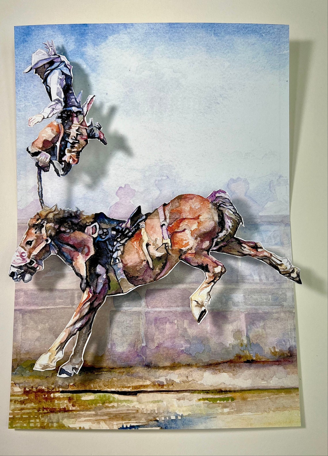 Wheeee!!!! Bucking Bronco and Cowboy Flying Through the Air - Etsy