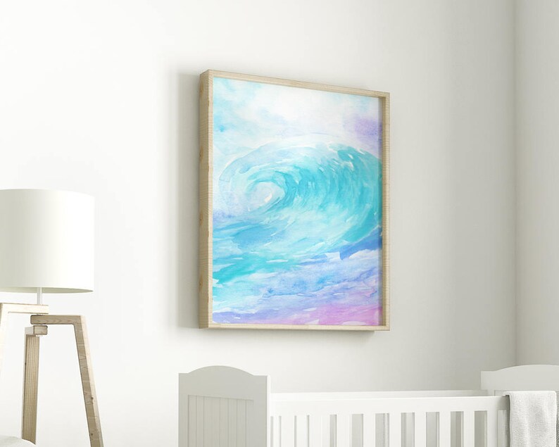 INSTANT DOWNLOAD Wave Print Nursery Wall Art Wave Art Print Etsy