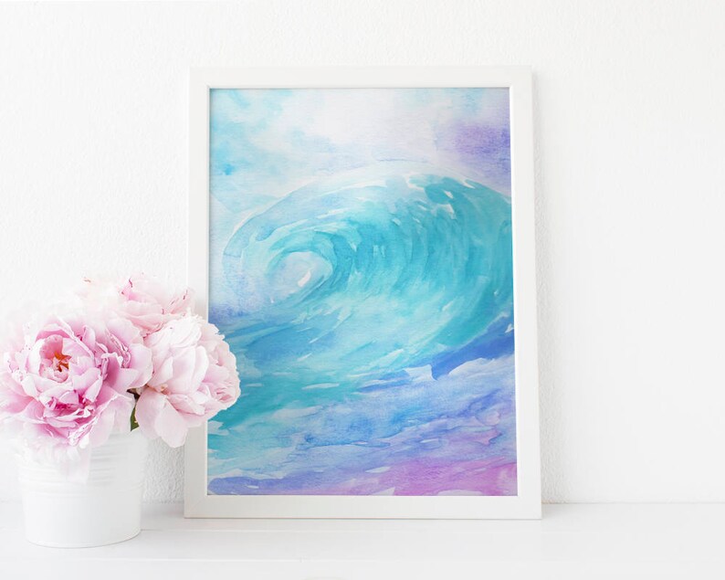 INSTANT DOWNLOAD Wave Print Nursery Wall Art Wave Art Print Etsy