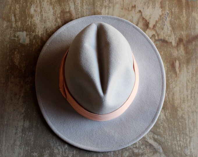1960's Taupe Fedora Hat/ 60's Vintage Fedora Hat/ Etsy
