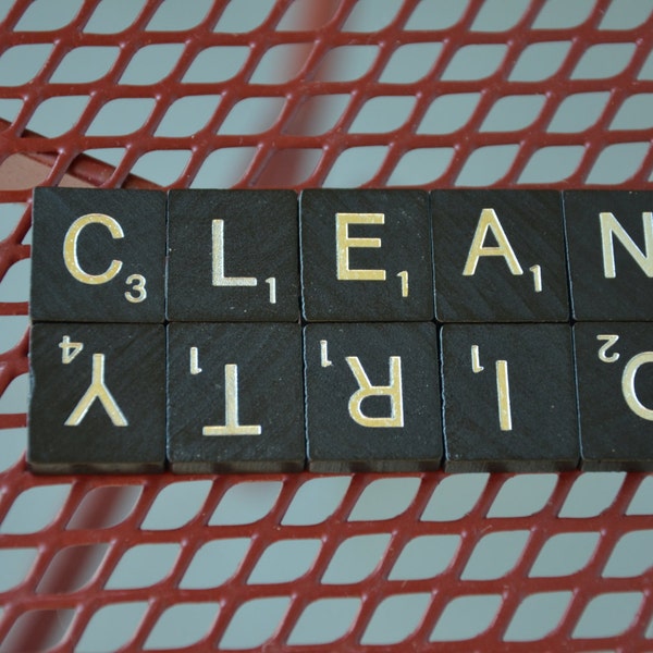 Black Diamond Scrabble Tile Dirty Clean Dishwasher Magnet