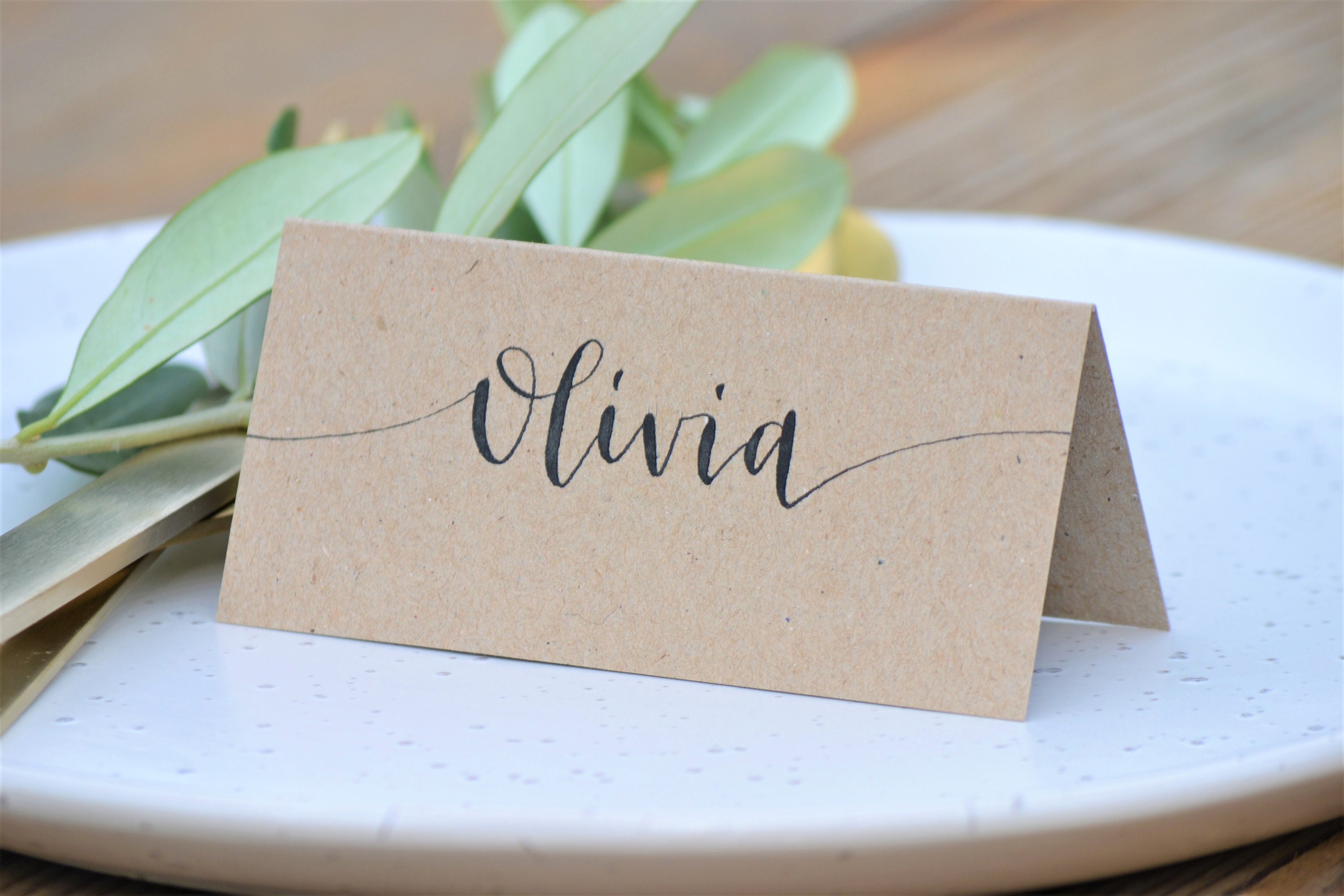 Wedding Place Card / Seating Card / Name Tag Hand lettered | Etsy