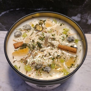 BoSS Bitch, Abundance, 8oz Intention Soy Candles, with crystals for setting intentions, rituals and spell work