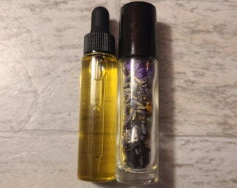 Empath Overload Essential Oil Rollers for energy protecting, shielding, crystal infused oil, herbal healing oil