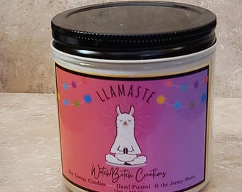 Llamaste Scented Soy Candle: Peach, Rose, Mango - 16oz with Keepsake Pin