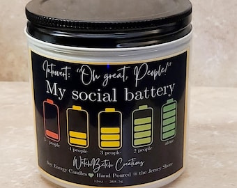 Introvert Candle, Empath Gifts, Empath Candle, Cotton Wicked Scented Soy Candle: Funny Candle labels
