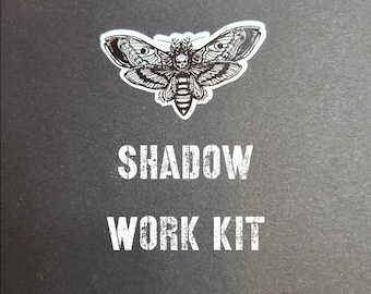 Shadow Work Kit, release past trauma, energy healing, witchcraft starter, snowflake obsidian, smoky quartz, anointing oil, candles, incense