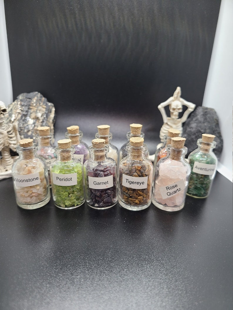 Crystal Chips in glass bottle Great for spell jars Etsy