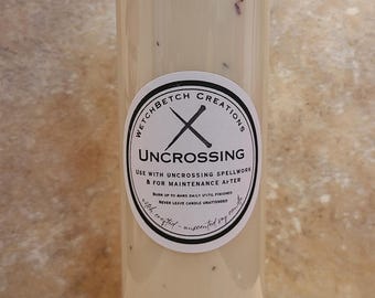 Uncrossing, 7 day ritual candle, scented soy intention candle with oils & herbs